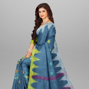 Steel Blue Monipuri Saree- আকাশি মনিপুরি শাড়ি